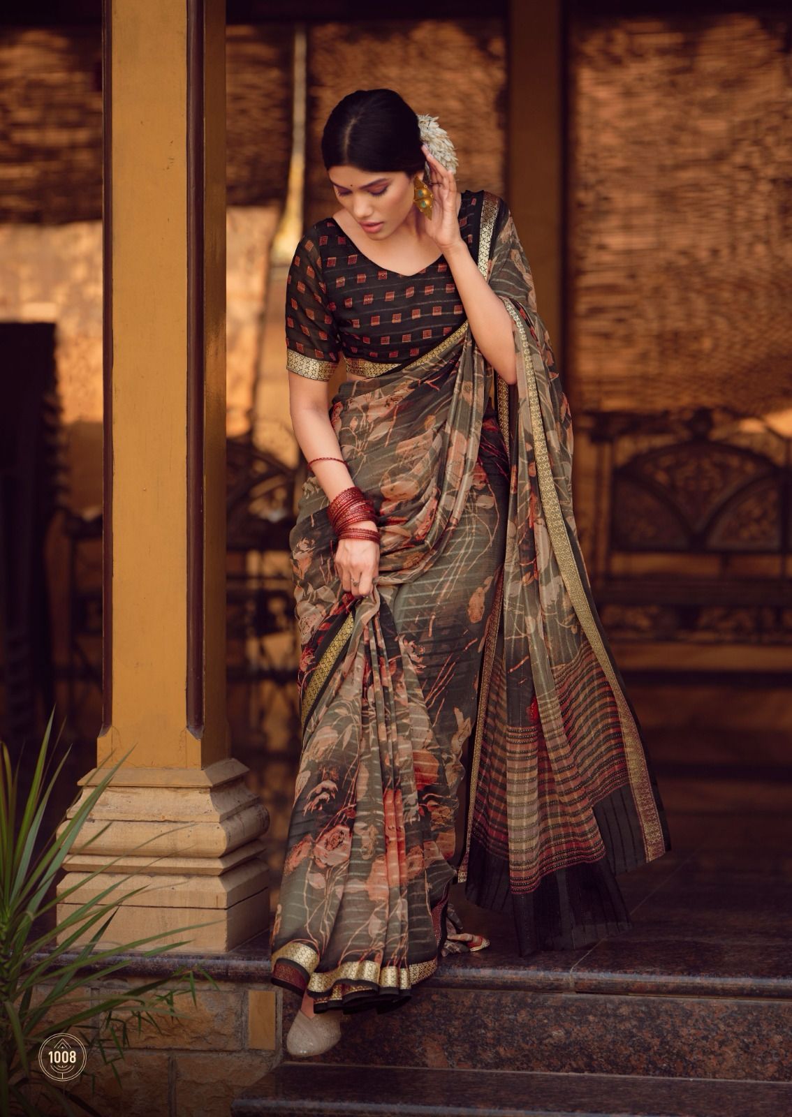 Valishka Vol 01 By Kashvi Viscose Border Georgette Sarees Wholesale Market In Surat